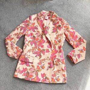 Dolan Anthropologie Pink Floral Boyfriend Blazer Jacket F*rm Rio Spring NWOT XS